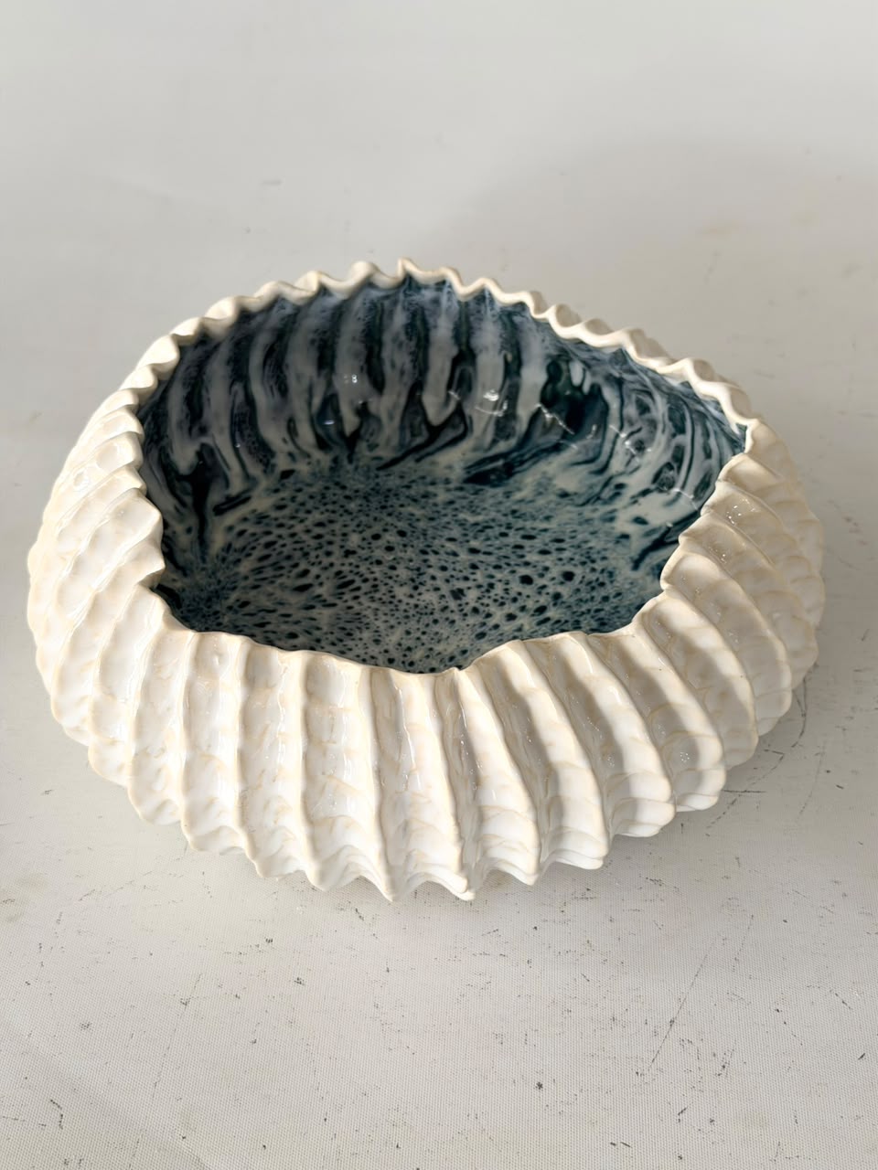 Fuente Erizo Verde Agua 23 cm