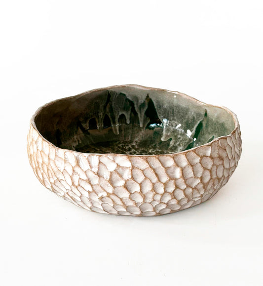 Fuente Textura Verde - 24 cm